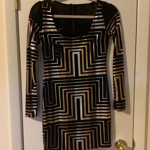 LBD ! Black & Gold Bebe Dress